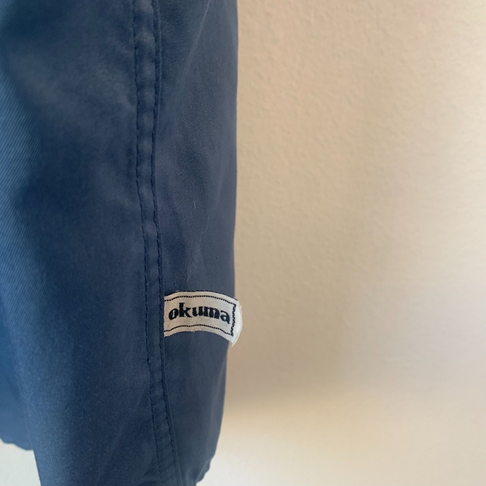Okuma Large High Performance Fishing Utility Shirt Blue Vented Relaxed Pockets - Picture 4 of 9